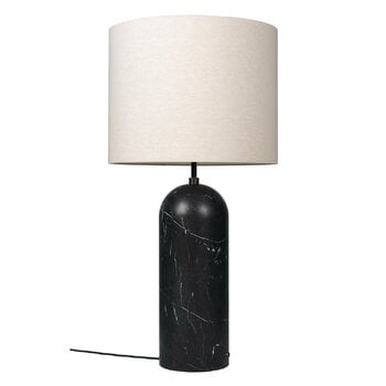 Floor lamps, Gravity XL floor lamp, low, black marble - canvas, Black