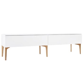 TV stands, Fuuga TV table with drawers, white - oak, White