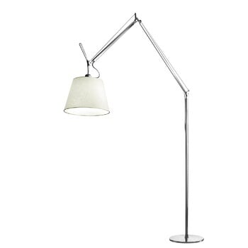 Floor lamps, Tolomeo Mega floor lamp 42 cm, aluminium - parchment, Silver