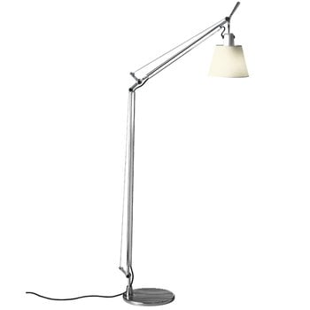 Floor lamps, Tolomeo Basculante Lettura floor lamp, parchment diffuser, Silver