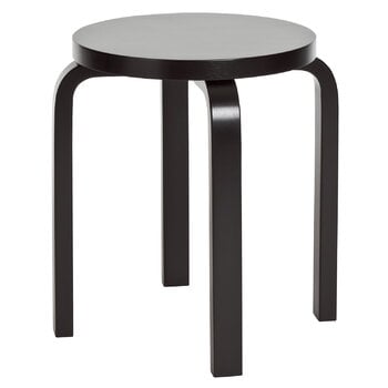 Stools, Aalto stool E60, lacquered black, Black