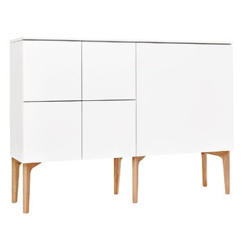 Sideboards & dressers, Fuuga sideboard, 128 cm, white - oak, White