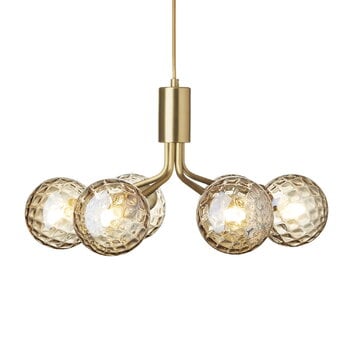 Pendant lamps, Apiales 6 pendant, brushed brass - optic gold, Gold