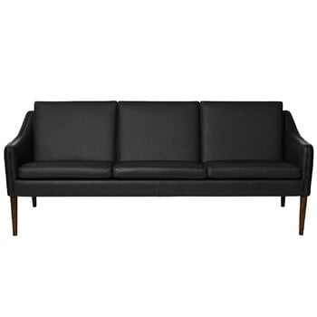 Sofas, Mr Olsen sofa, 3-seater, walnut - black leather, Black