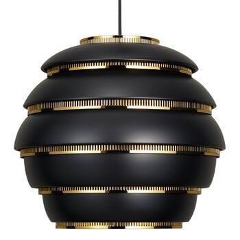 Pendant lamps, Aalto pendant A331 "Beehive", black - brass, Black