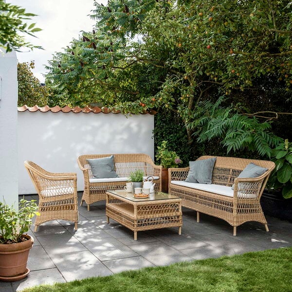 Outdoor sofas, Charlot 2-seater sofa, natural - white, White