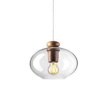 Pendant lamps, U2 Hiti pendant, walnut - clear glass, Transparent