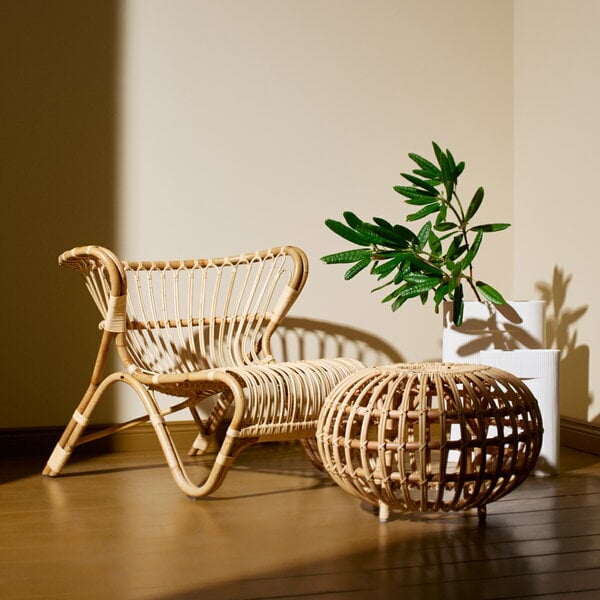 Poufs & ottomans, Franco Albini ottoman, small, natural rattan, Natural