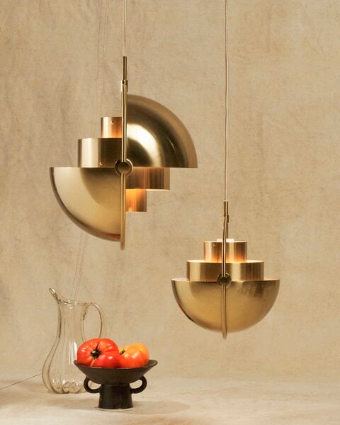 Pendant lamps, Multi-Lite pendant, brass, Gold