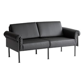 Sofas, Ateljee 2-seater sofa, black - black leather, Black